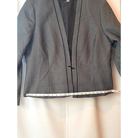 Women's Evan Picone Black Label Black/White Tweed Open Front Jacket - Picture 11 of 16